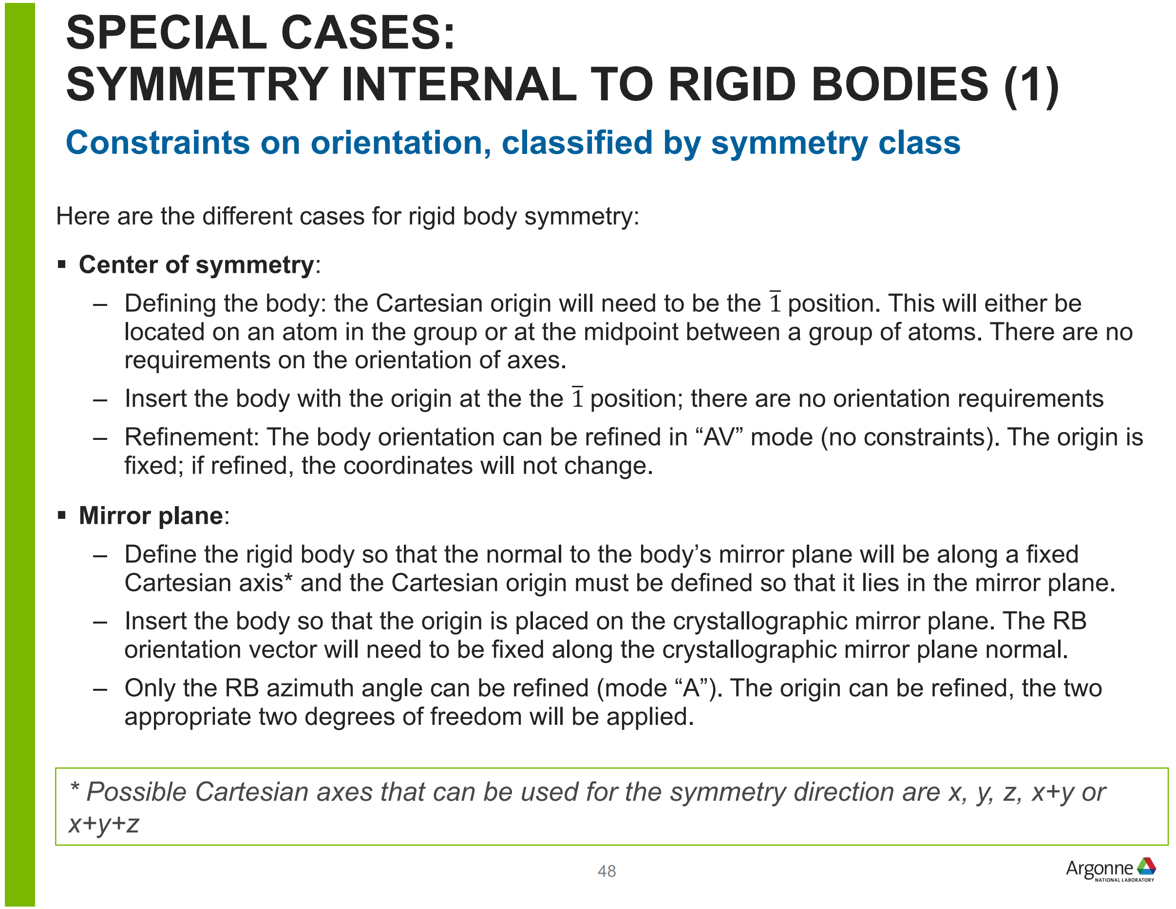 GSAS Rigid Body